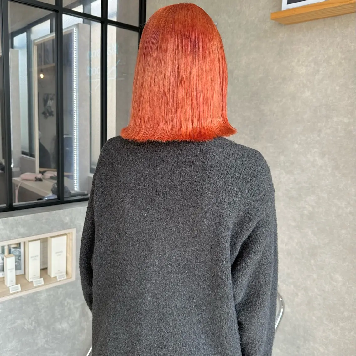 ミディアム カラー 縮毛矯正 はちすか るかのヘアスタイル