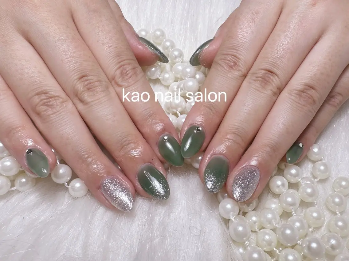 ネイル ハンドネイル kao nail マグネット/長さだしのネイルデザイン