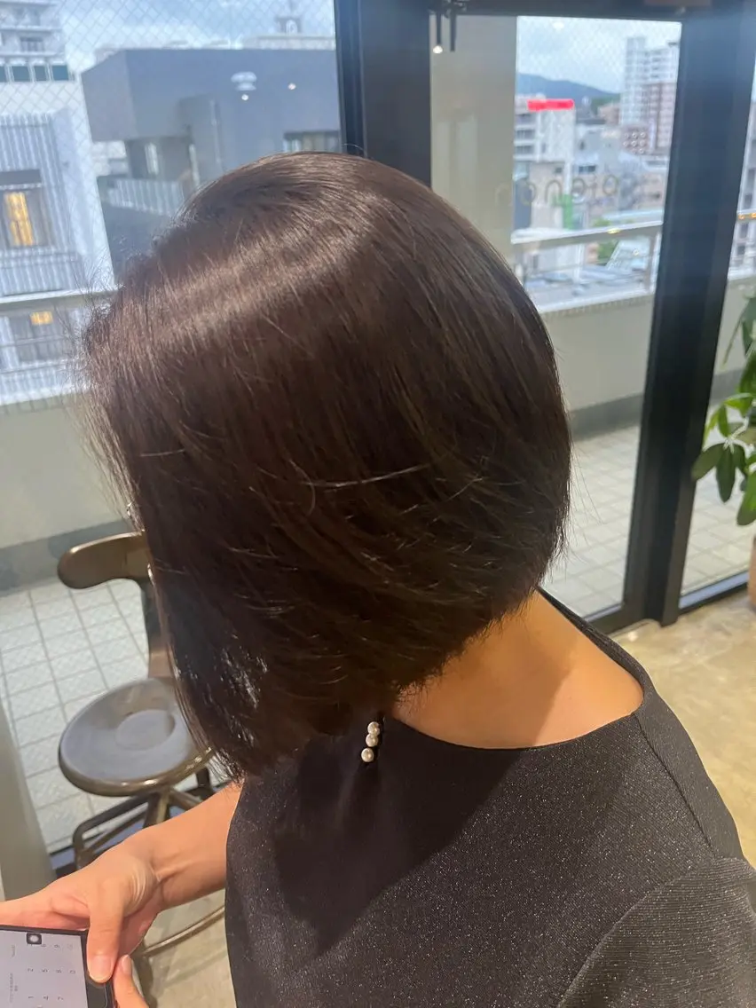 カラー 透明感カラー 髪質改善×ブリーチ 無しWカラー🫧天神のヘアスタイル