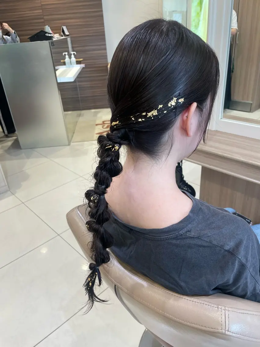 ロング ヘアアレンジ ヘアセット 韓国ヘアメイク🎀/ 縮毛矯正✨山本媛香のヘアスタイル