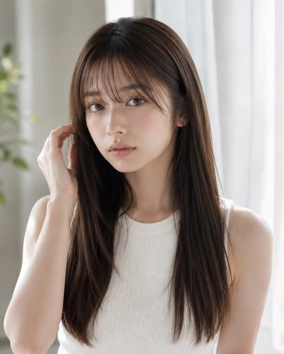 ロング 髪質改善 縮毛矯正 鞍馬口Allergo 井上健太のヘアスタイル