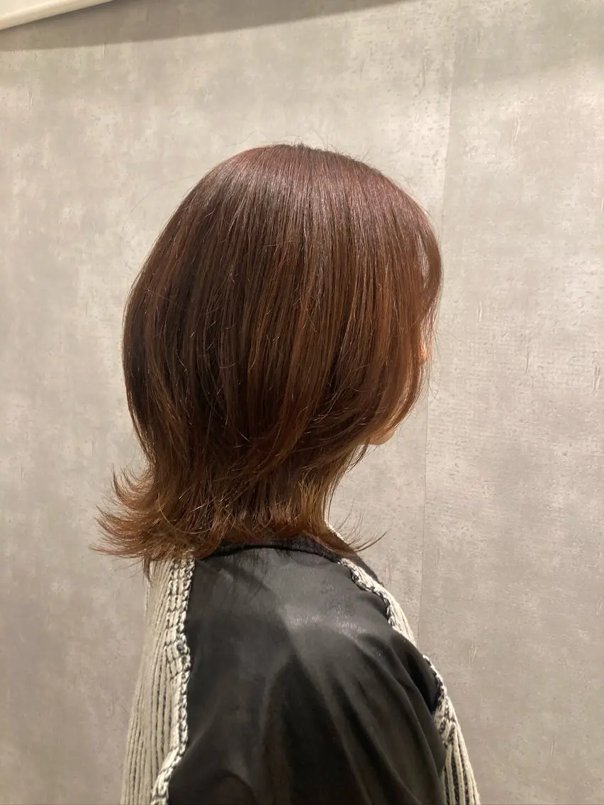 ミディアム カラー レイヤーカット ウルフカット マカロン富田/本店 大門のヘアスタイル