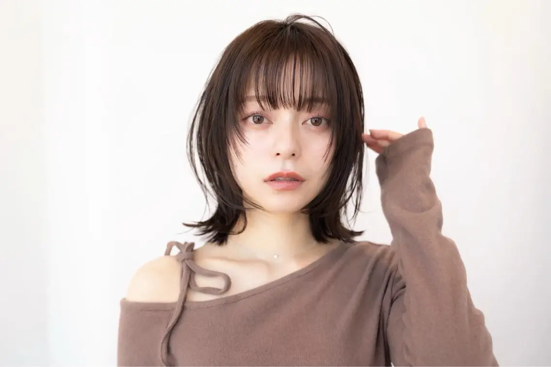 ミディアム カラー ボブレイヤー ボブ レイヤーカット カット ヘアカラー 天神/韓国レイヤー/ 白水 雅人のヘアスタイル