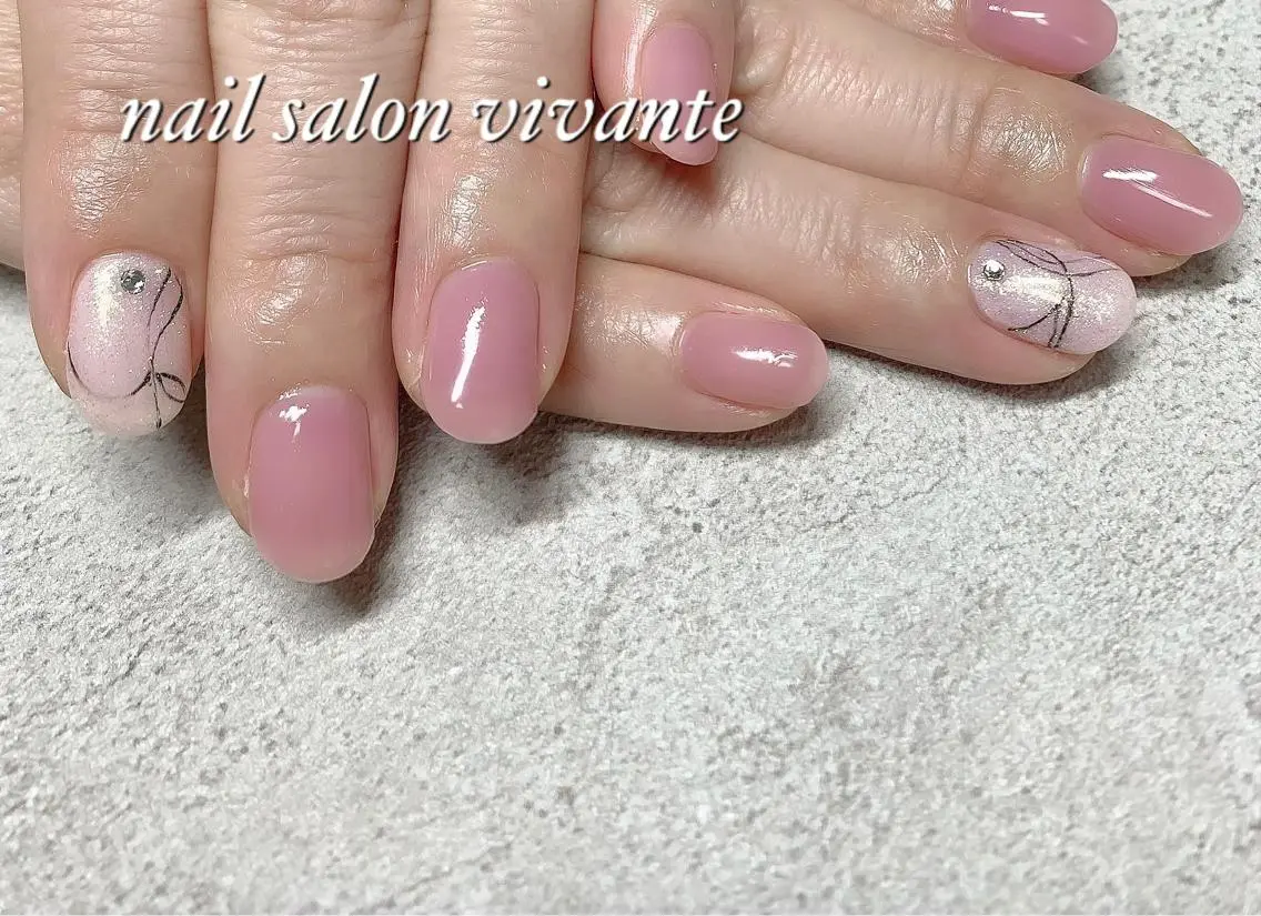 ネイル アートネイル オーロラネイル キラキラネイル ラメ(グリッター) ピンク nail salon vivanteのネイルデザイン
