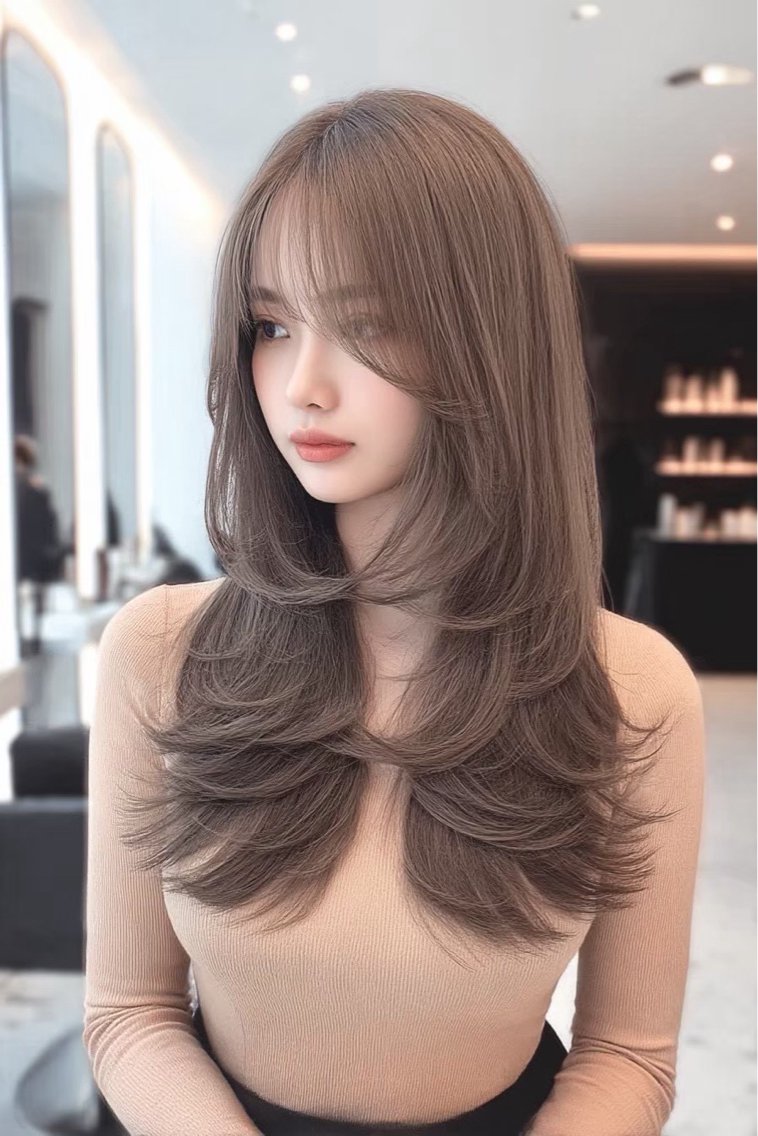 セミロング 縮毛矯正 トリートメント 絶対可愛い🍎透明感 カラーあります✨蕾祁のヘアスタイル