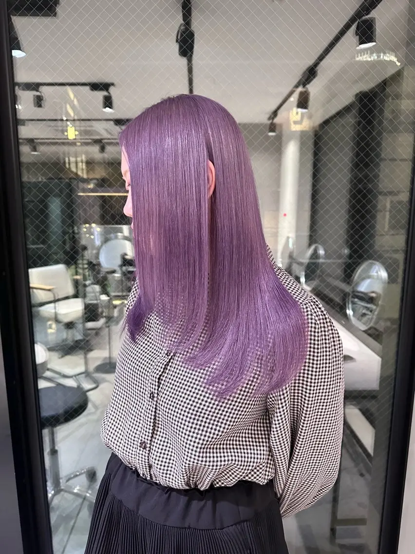 ロング ヘアカラー ミルクティー/韓国ヘ アHaruka🎀のヘアスタイル