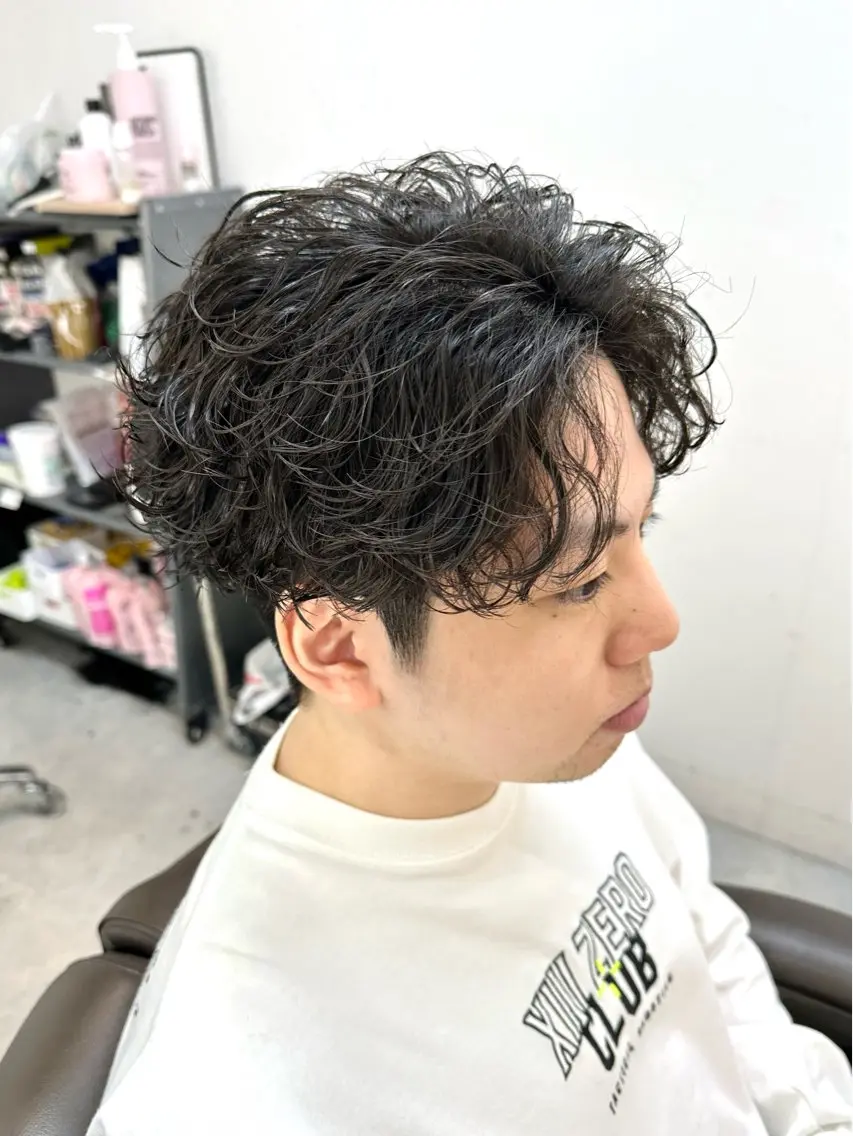メンズカット+波巻きパーマの写真