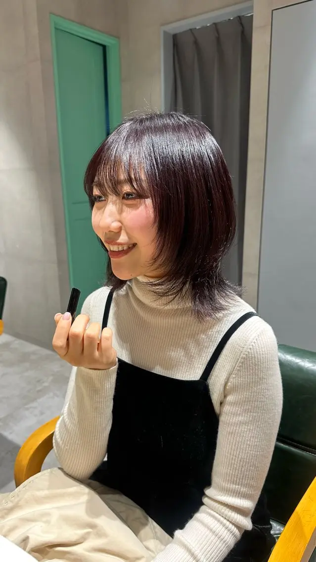 ミディアム カラー カット ヘアカラー トリートメント 髪質改善 イオリのヘアスタイル