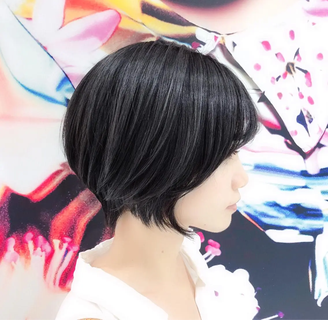 ショート パーマ ショートヘア ストレートパーマ 趙 英来のヘアスタイル