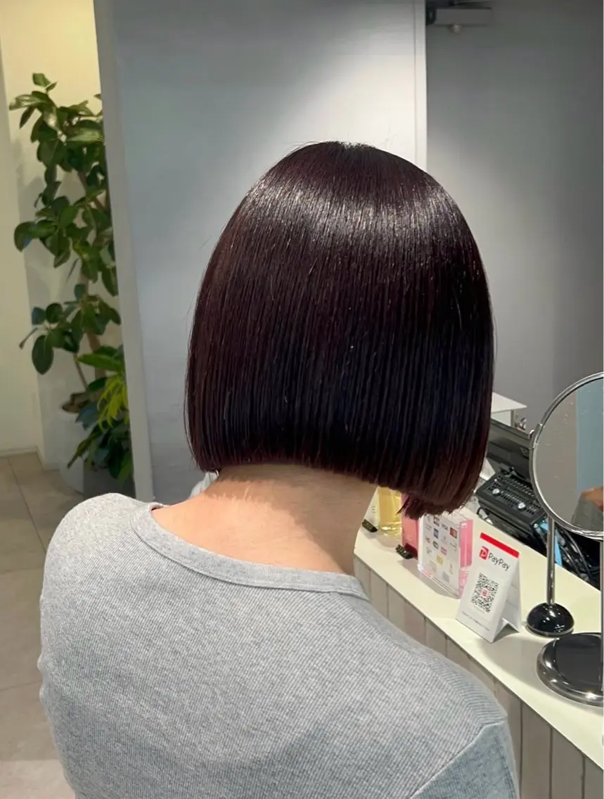 ショート ぱつっとボブ/ ボブ特化/タッセルのヘアスタイル