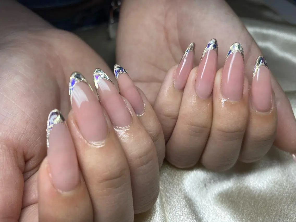 大人気💖💖ガラスフレンチネイル(オフ別料金)の写真