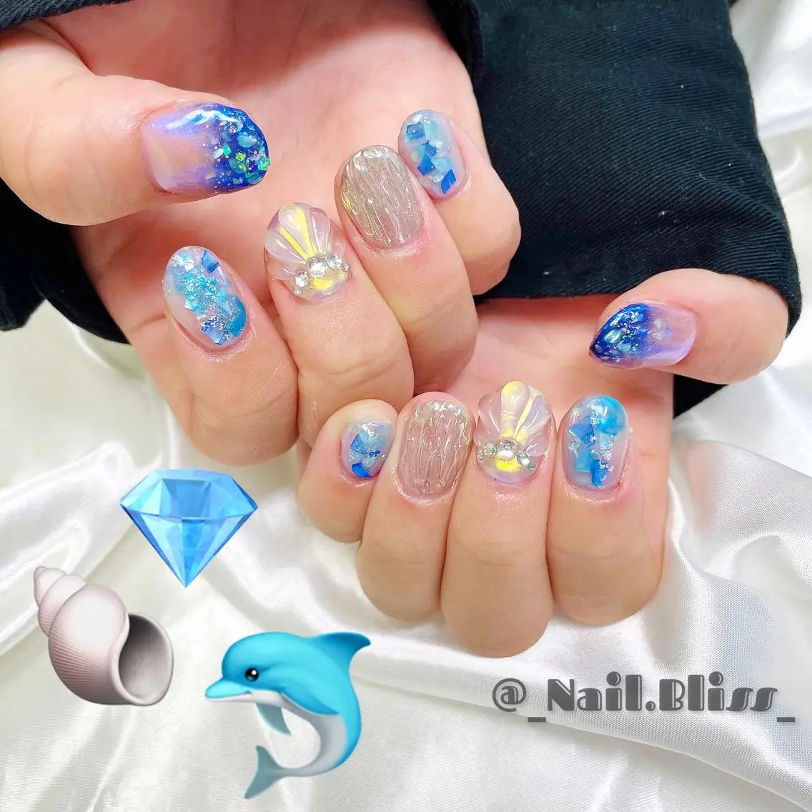 ネイル オーロラネイル ハンドネイル NAIL BLISSのネイルデザイン