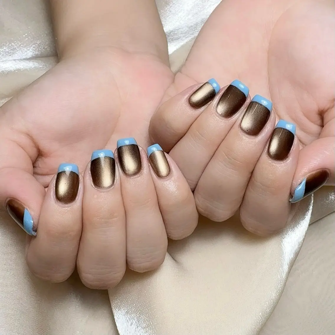 メンズ ネイル メンズ韓国風 アートネイル オーロラネイル ガーリー キラキラネイル ハンドネイル Nail salon 木にいるのネイルデザイン