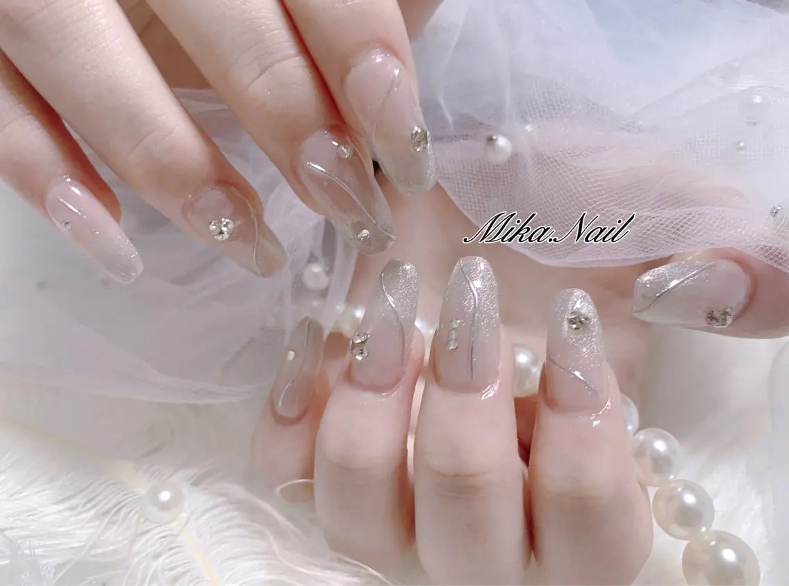 ネイル アートネイル ジェルネイル キラキラネイル マグネットネイル ミラーネイル Mika Nailのネイルデザイン