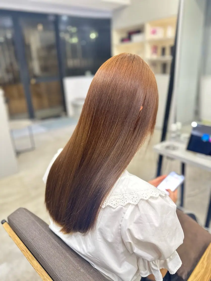 ロング パーマ 縮毛矯正 ハイトーンカラー が絶対可愛い✨泰聖✨のヘアスタイル