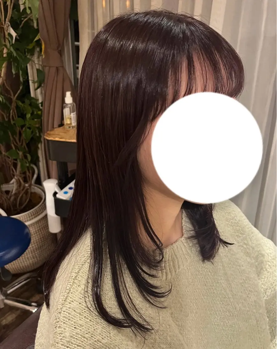 セミロング カラー 透明感カラー ラベンダーカラー 顔周りカット レイヤーカット CAOLILA /Sakiのヘアスタイル