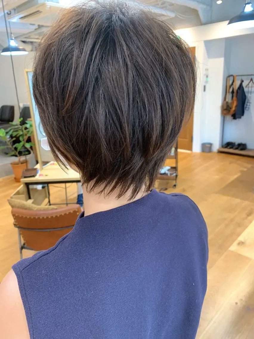 ショート ショートボブ ショートレイヤー 丸みショート ボブ レイヤーカット 平野 たかひとのヘアスタイル