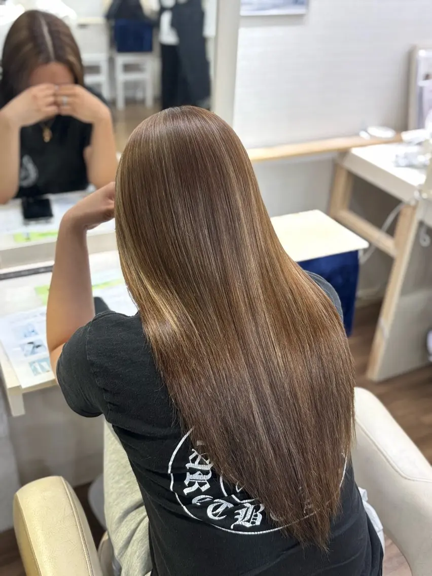 ロング ヘアカラー GLOSS 心斎橋 山上のヘアスタイル