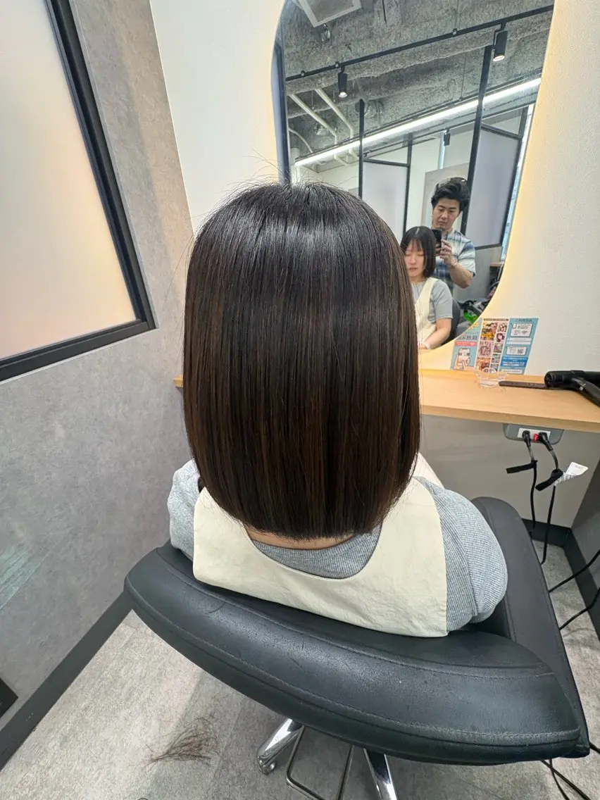 ミディアム 髪質改善 酸性ストレート 縮毛矯正 Ryu✨艶髪 髪質改善ストレート✨のヘアスタイル