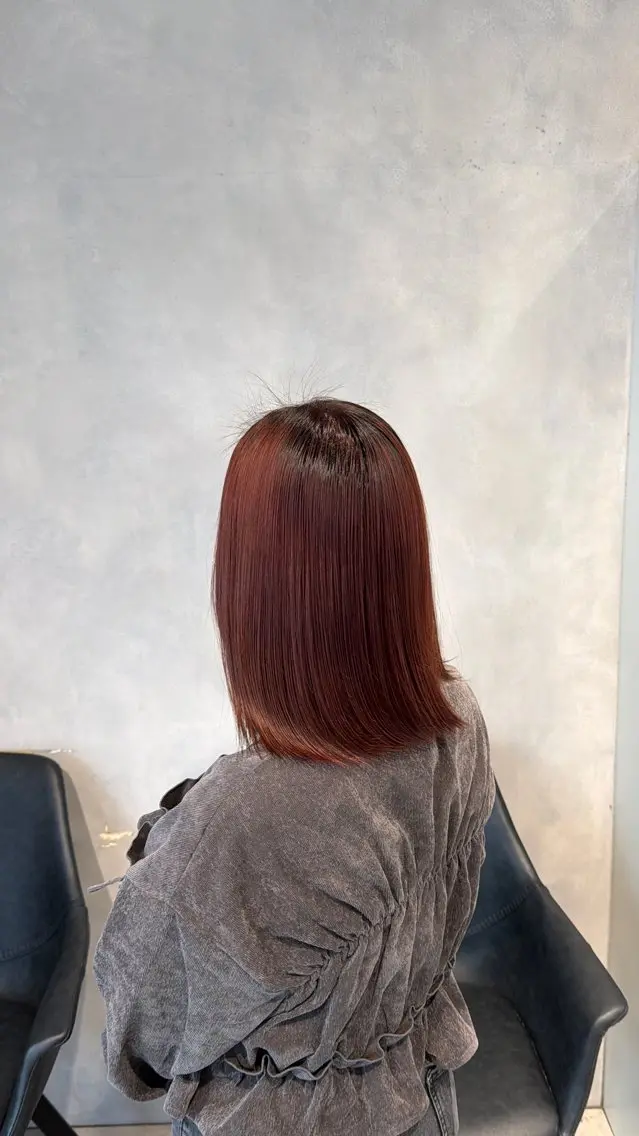カラー レッドカラー ヘアカラー トリートメント 井野 彩加のヘアスタイル
