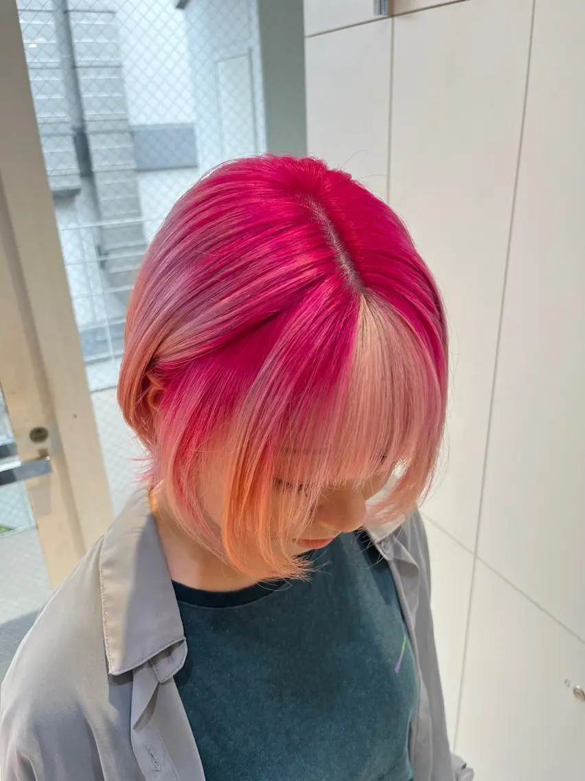 ショート カラー デザインカラー ピンクカラー カット ヘアカラー トリートメント 🎀透明感 カラー🎀ミズキのヘアスタイル