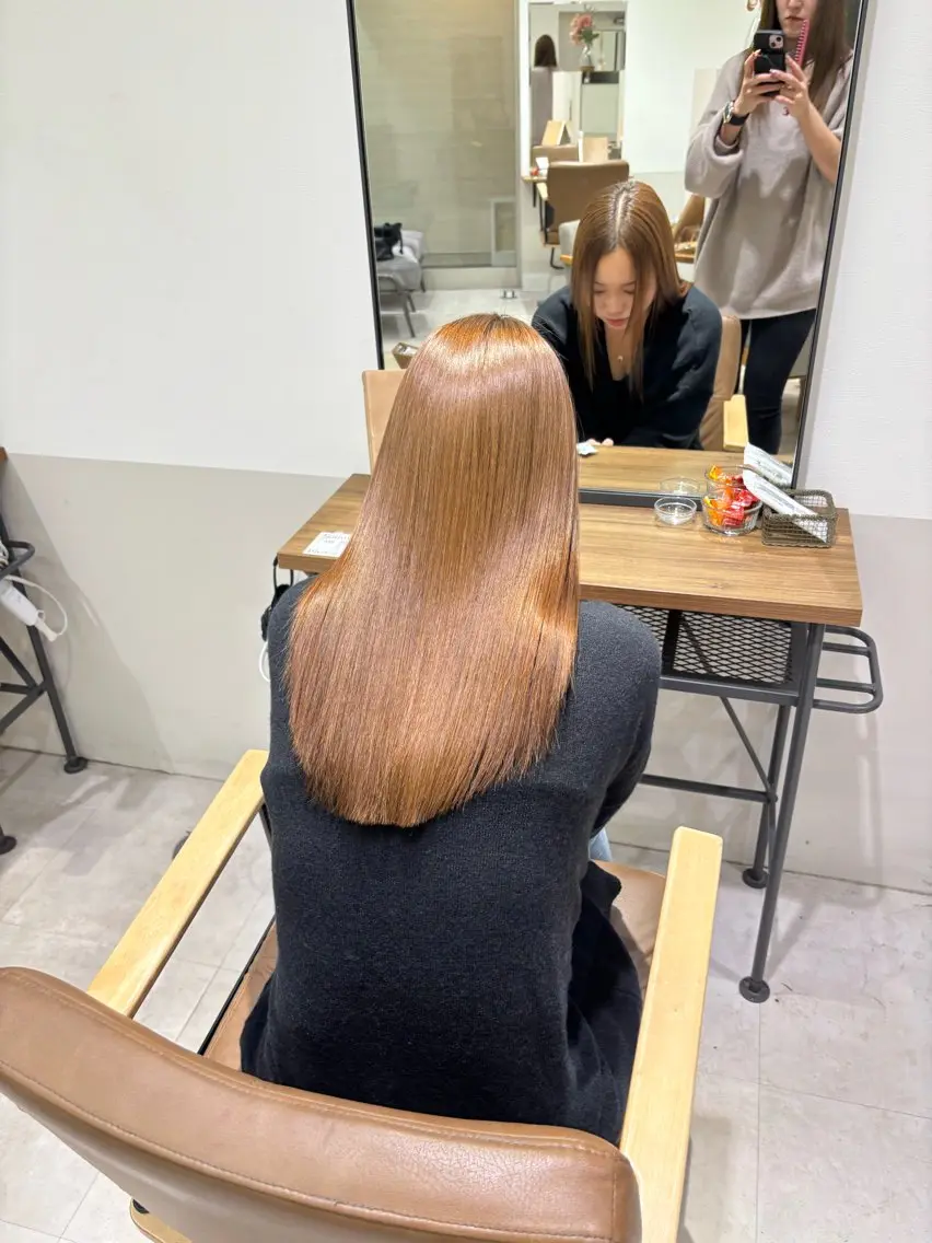 セミロング 縮毛矯正 かのん /ボブ特化/大阪梅田のヘアスタイル