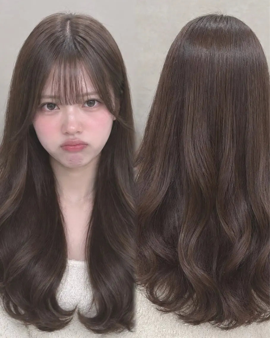 ロング カラー 似合わせカット ヘアカラー 上品♡ブラウン💎 アレンジ🩰Rimiのヘアスタイル