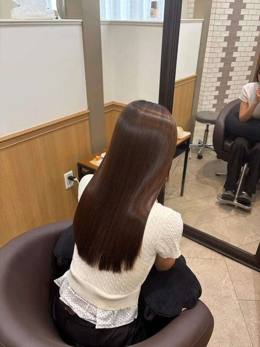 ロング 縮毛矯正 縮毛矯正/髪質改善 クルミのヘアスタイル