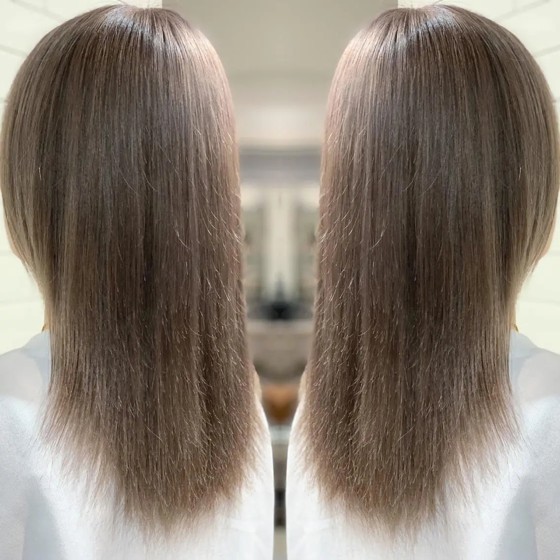 ミディアム カラー ヘアアレンジ ヘアカラー トリートメント ヘアセット 髪質改善×ハイトーン 中田啄也のヘアスタイル