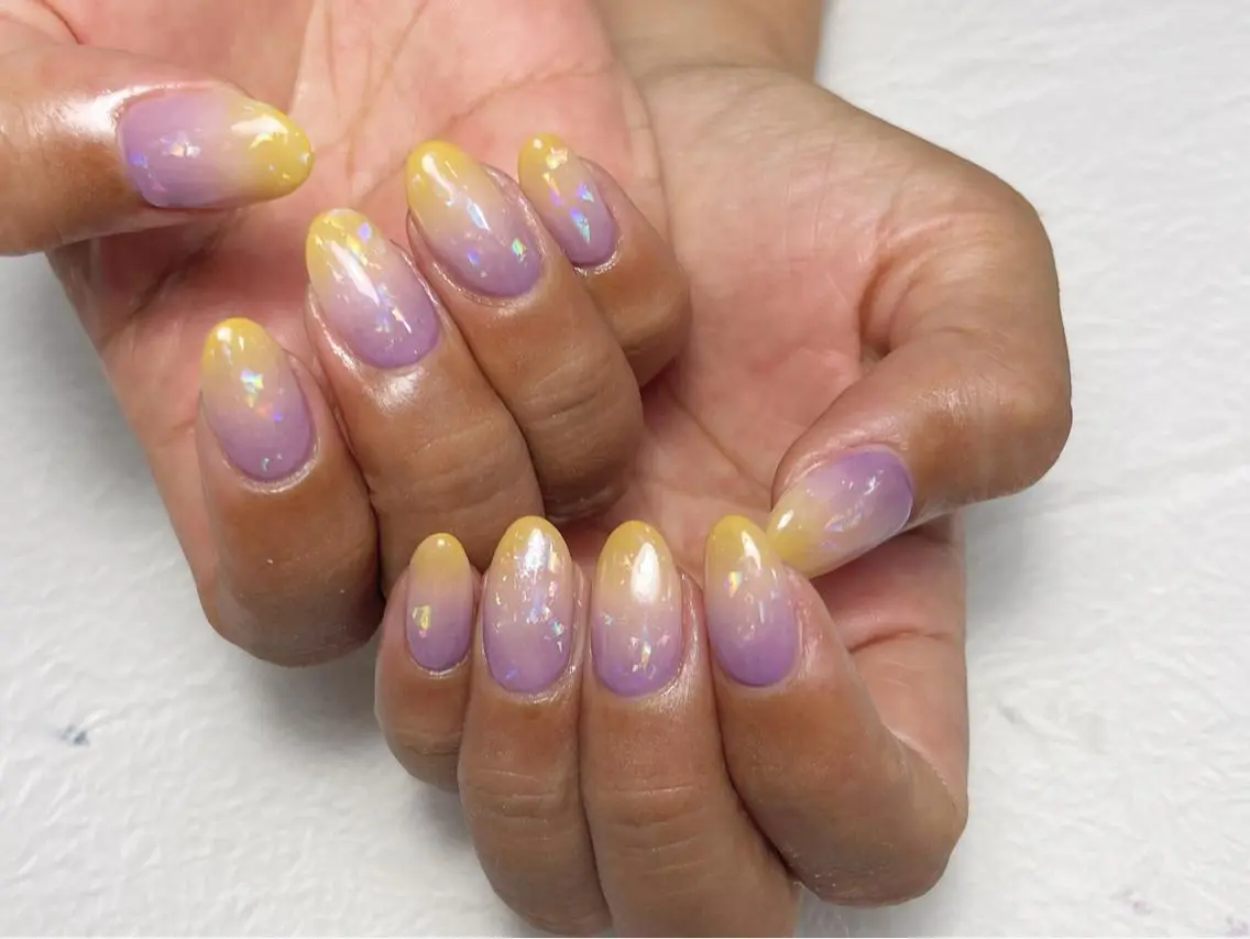 ネイル アートネイル フットネイル ジェルネイル グラデーション キラキラネイル Y nail なんば堀江店のネイルデザイン