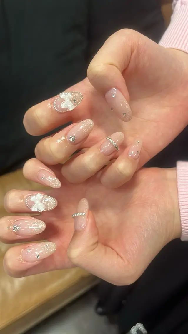 ネイル クリアネイル ジェルネイル 氷ネイル・うるうるネイル ニュアンスネイル シンプルネイル ハンドネイル SAKU nail 作島茜のネイルデザイン