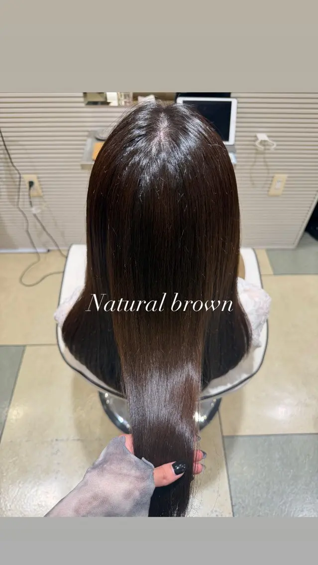 セミロング カラー ブラウンカラー 透明感カラー トリートメント カット ヘアカラー トリートメント 透明感/レイヤー/ 縮毛矯正/ほのか🍪のヘアスタイル