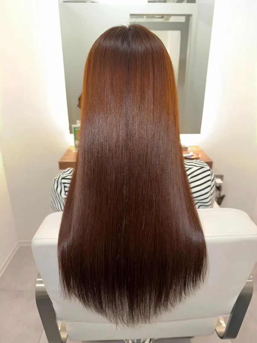 ロング カット 縮毛矯正 成田 流風のヘアスタイル