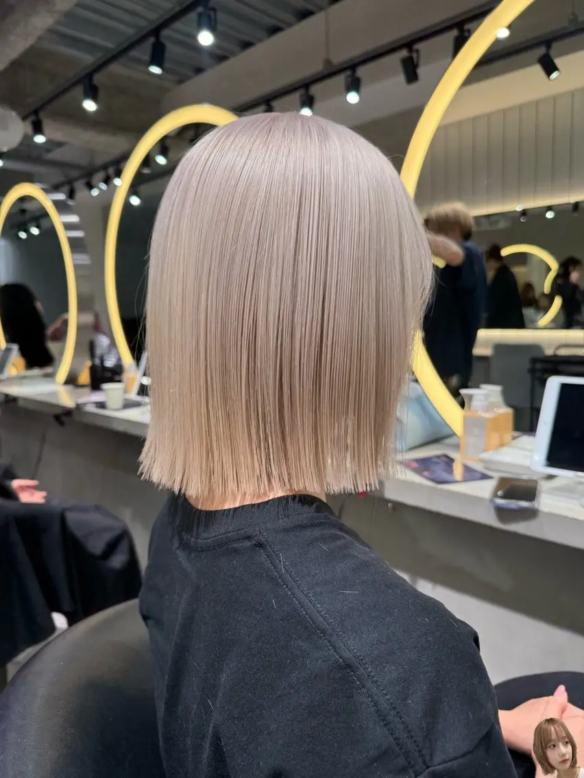 ミディアム カット ヘアカラー トリートメント ハルナ / 韓国ボブ𓂃꙳⋆のヘアスタイル