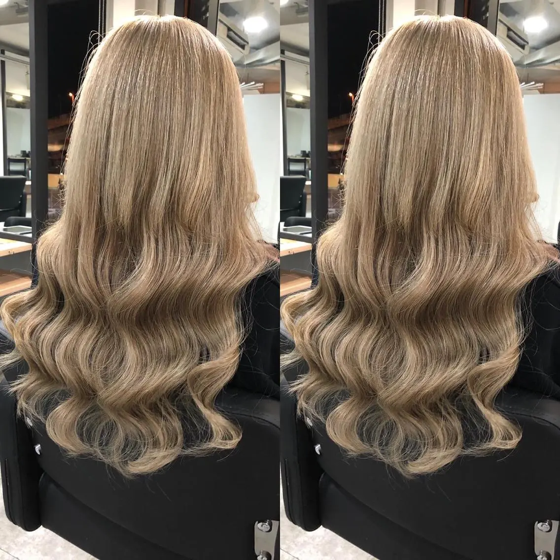 ロング カラー ヘアアレンジ シールエクステ ベージュカラー ハイトーンカラー ミルクティーベージュ ボブ レイヤー/エクステ alpha下妻のヘアスタイル