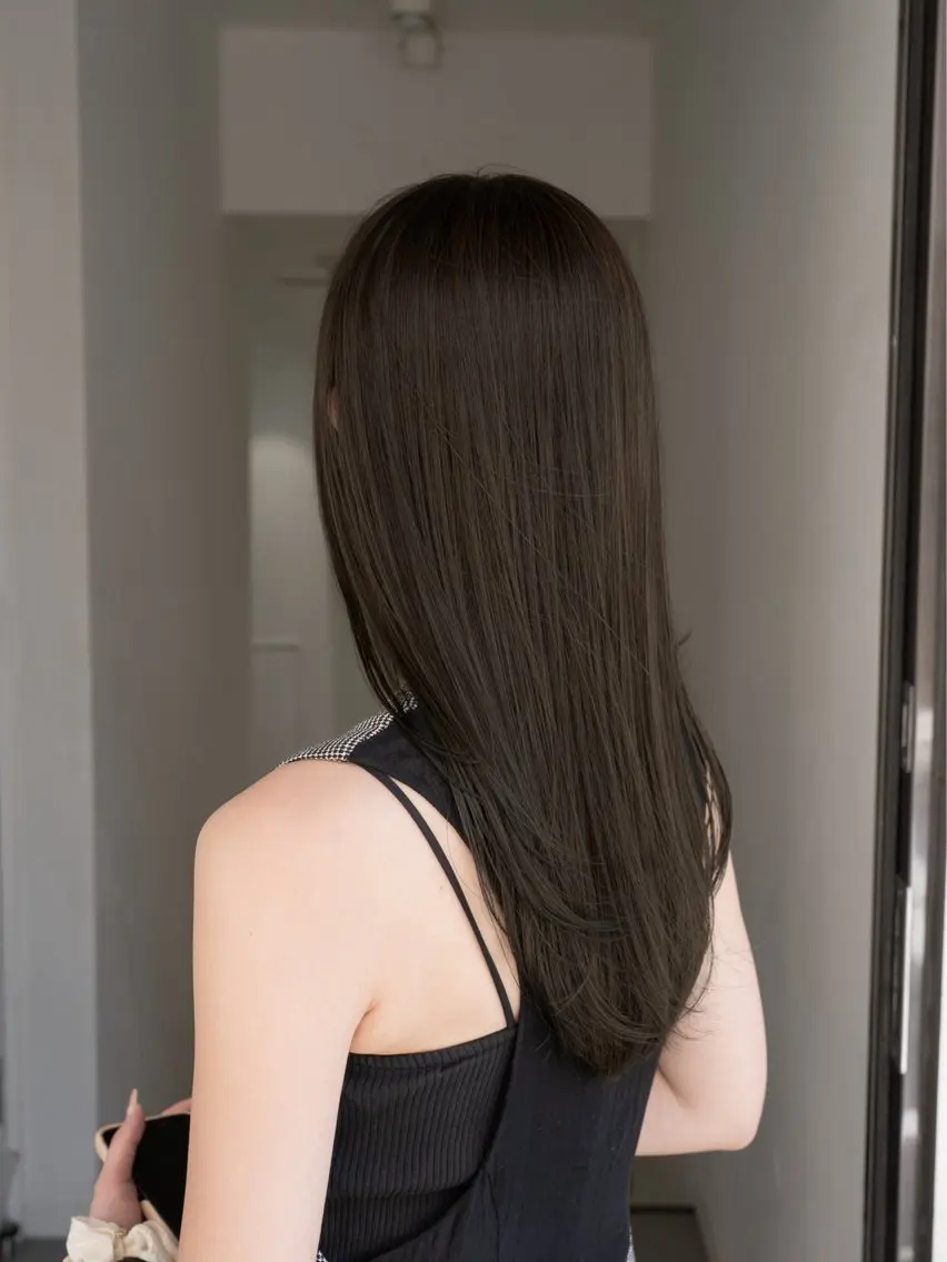 セミロング カラー ブリーチ 透明感カラー ブリーチなしカラー レイヤーカット 酸性ストレート カット ヘアカラー 縮毛矯正 navile原宿 yumaのヘアスタイル