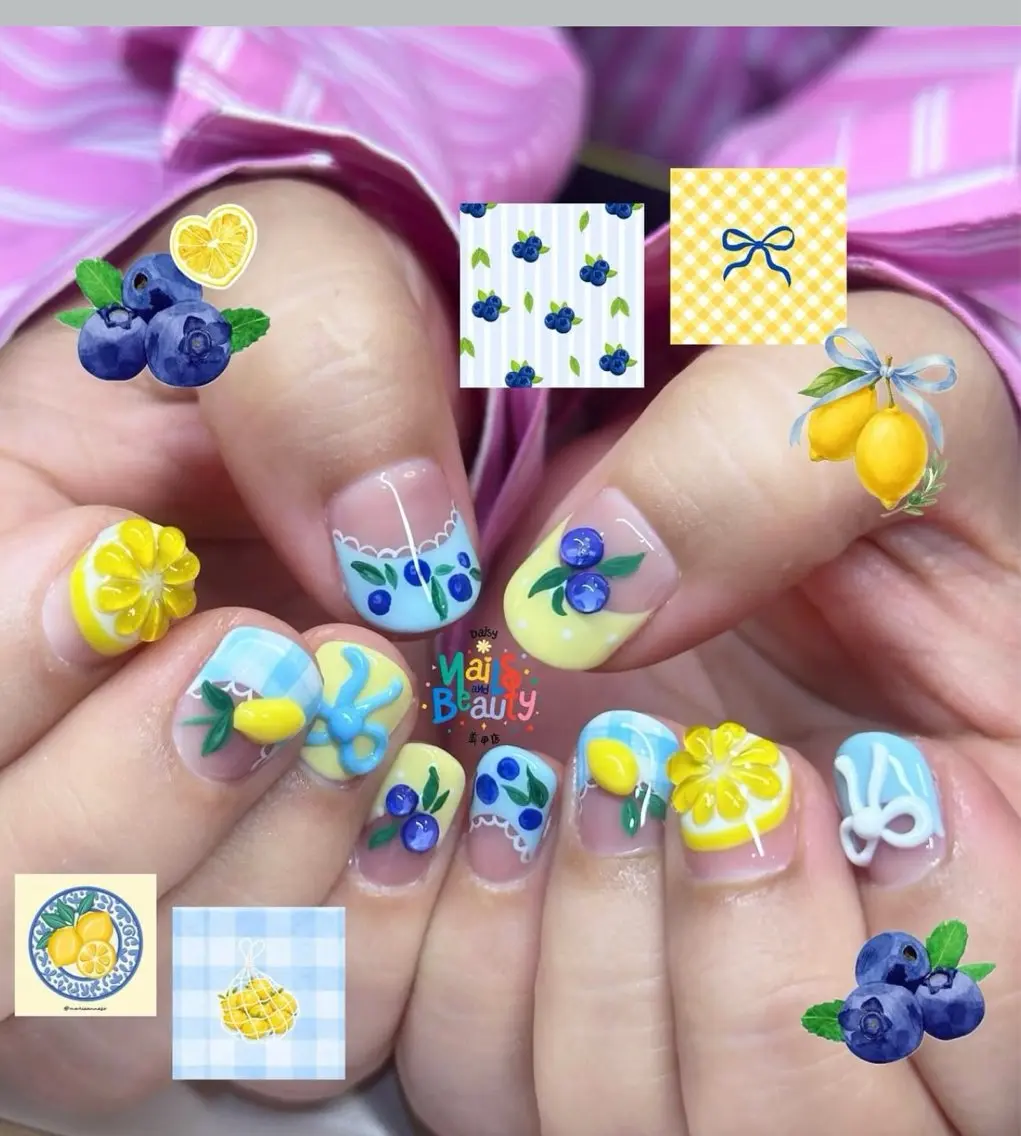 ネイル アートネイル ブルー 持ち込み ハンドネイル Chiara 持ち込み専門のネイルデザイン