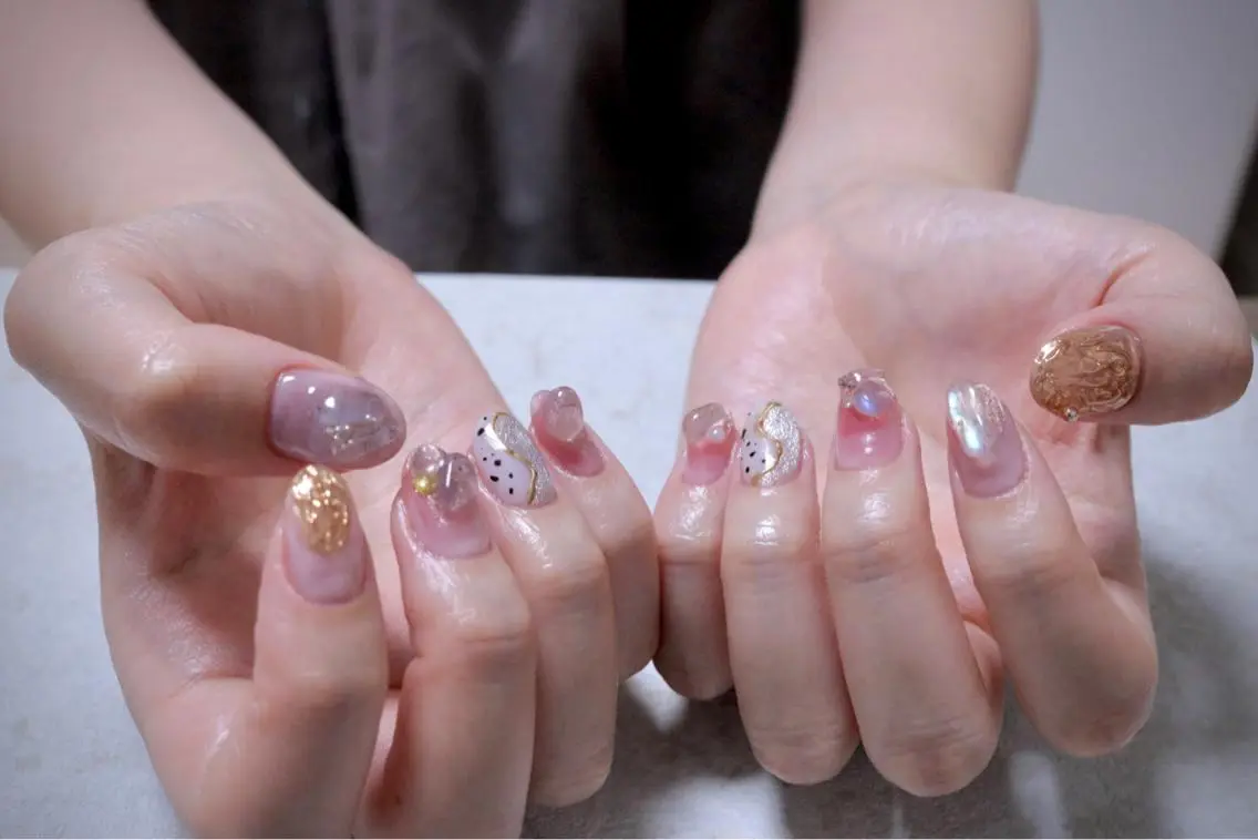 ネイル オーロラネイル カジュアル フラッシュネイル ジェルネイル ラメ(グリッター) ハンドネイル MH Nailのネイルデザイン
