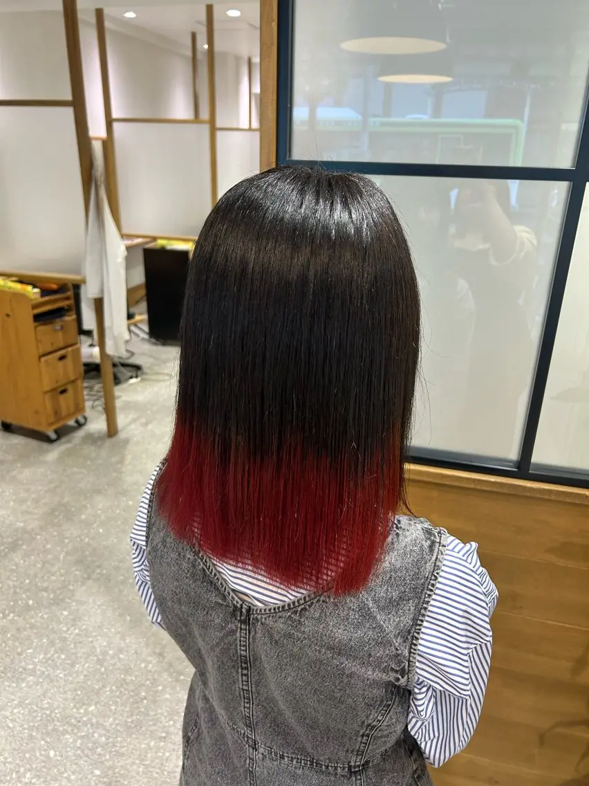 ミディアム ヘアカラー やなぎさわ はるなのヘアスタイル