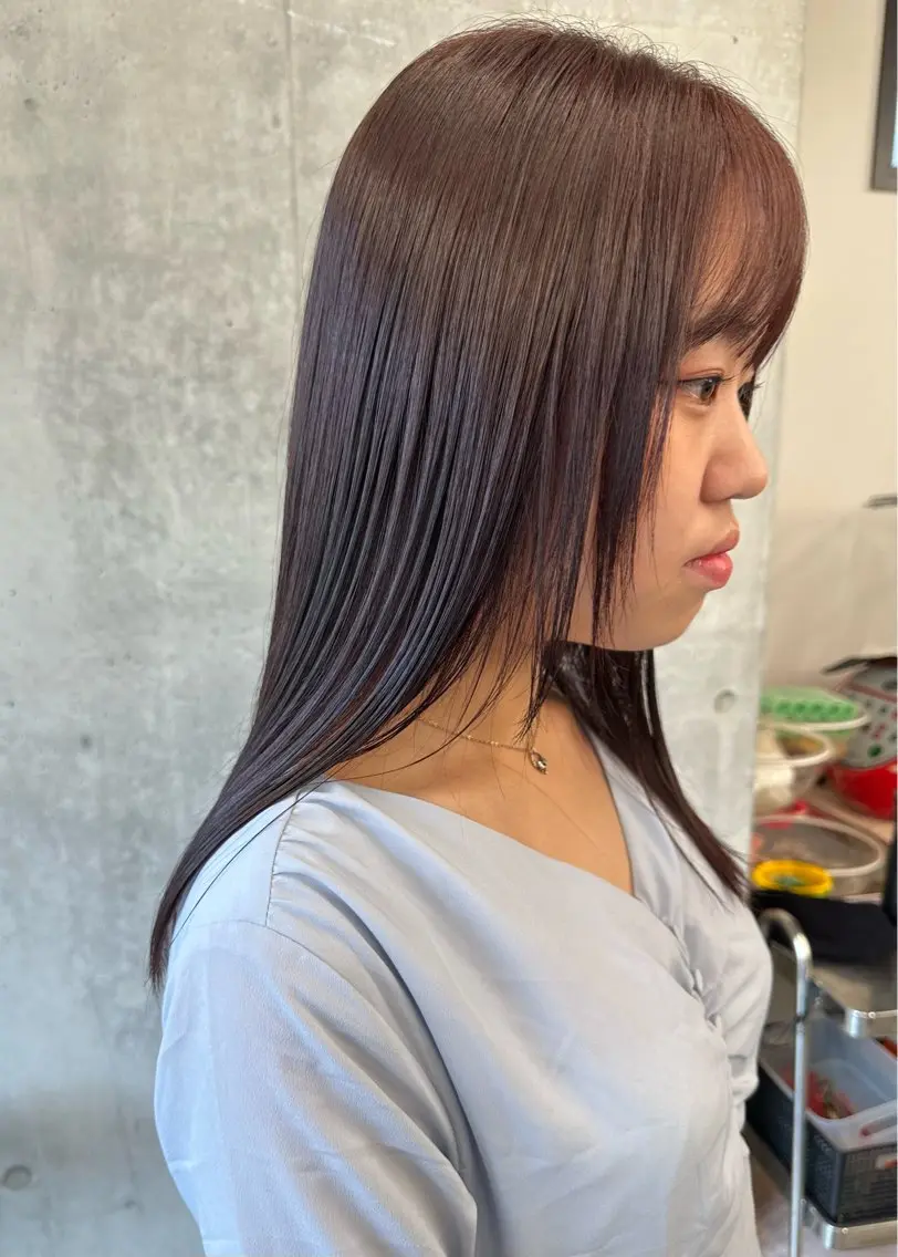 ミディアム カラー ブラウンカラー ピンクカラー ピンクブラウン カット ヘッドスパ ボブ/ゆるふわ ボブパーマ/とういのヘアスタイル