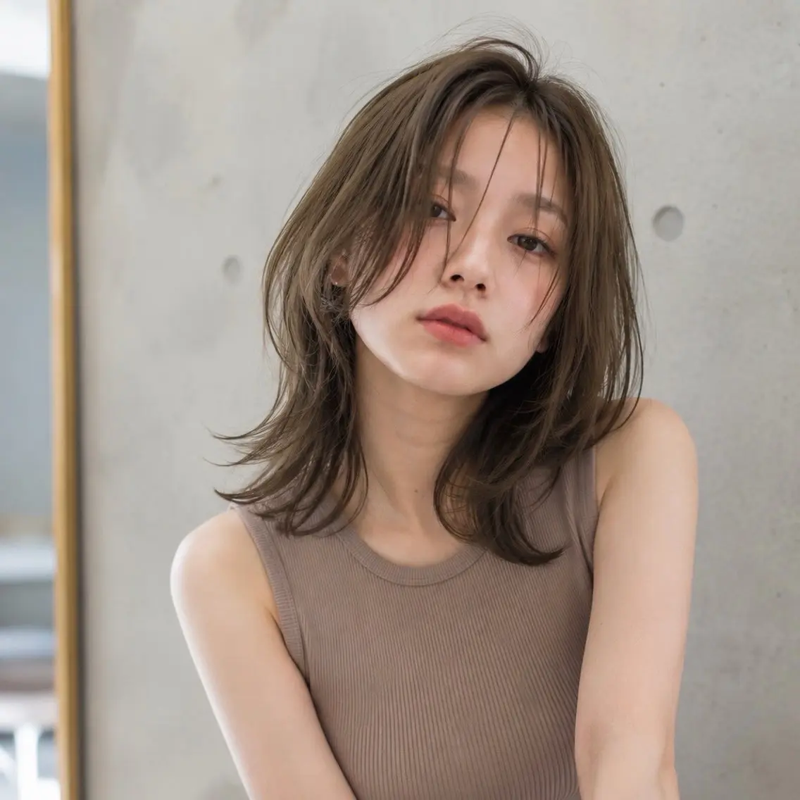 セミロング カット ヘアカラー トリートメント 艶カラー/髪質改善 白髪ボカシ近藤大二郎のヘアスタイル