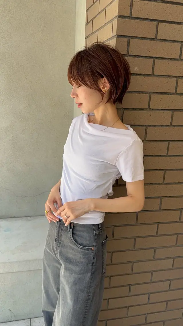 ショート カラー 髪の年齢悩み解消/ 白髪と癖毛 松本雄光のヘアスタイル