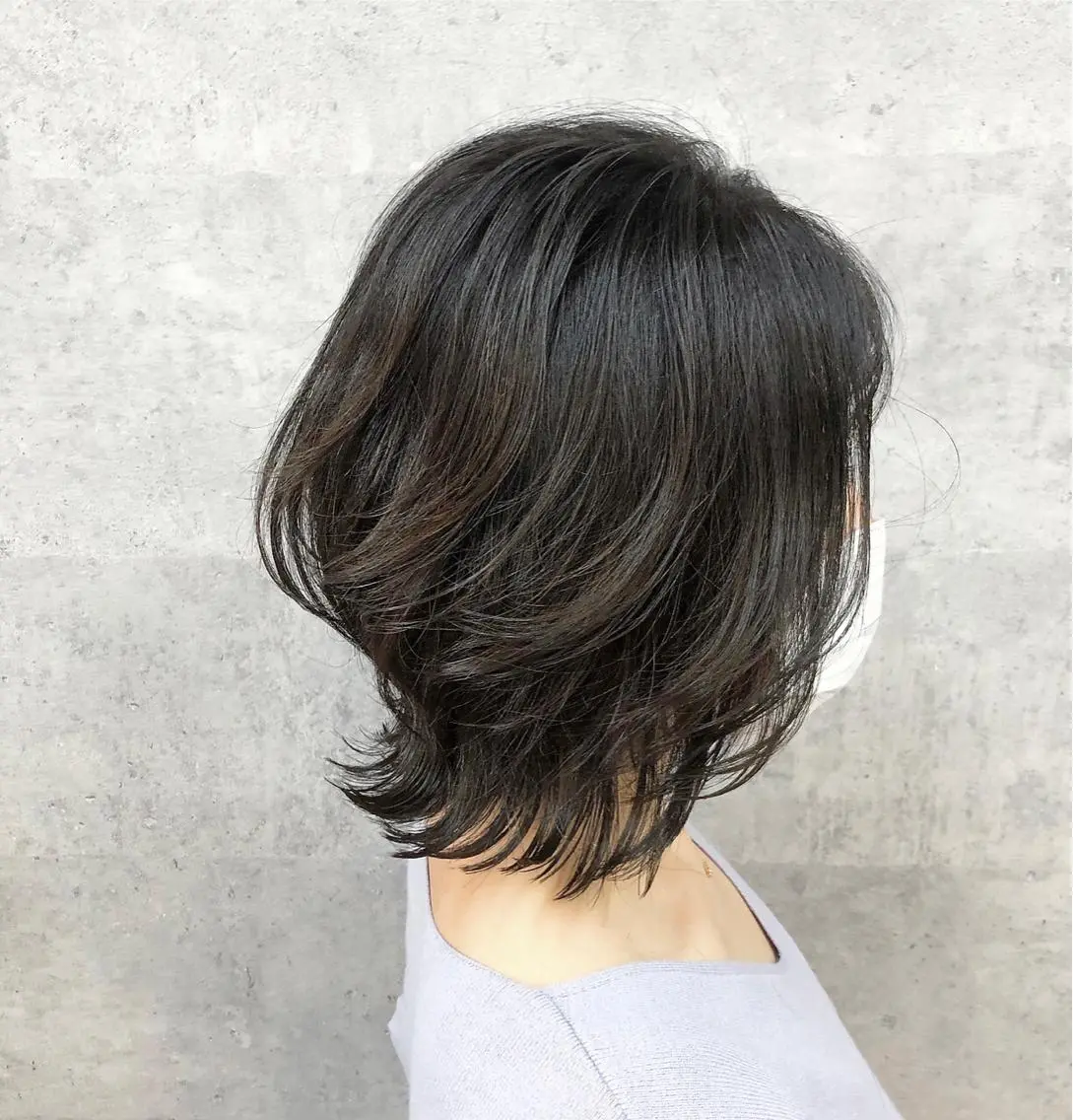 ミディアム ボブ 外ハネヘア カット ヘアカラー トリートメント 内藤 繁のヘアスタイル