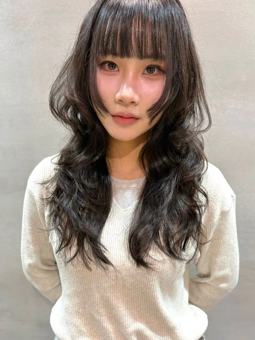 ロング パーマ 仙台Ｉ韓国レイヤー Ｉ髪質改善Ｉ伊藤拓海のヘアスタイル