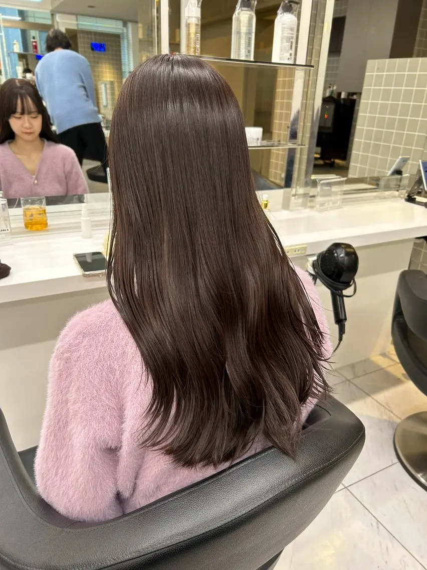 ロング カラー パーマ ヘアアレンジ メンズ キッズ 🦋縮毛/韓国レイヤ ー/透明感カラー🦋のヘアスタイル