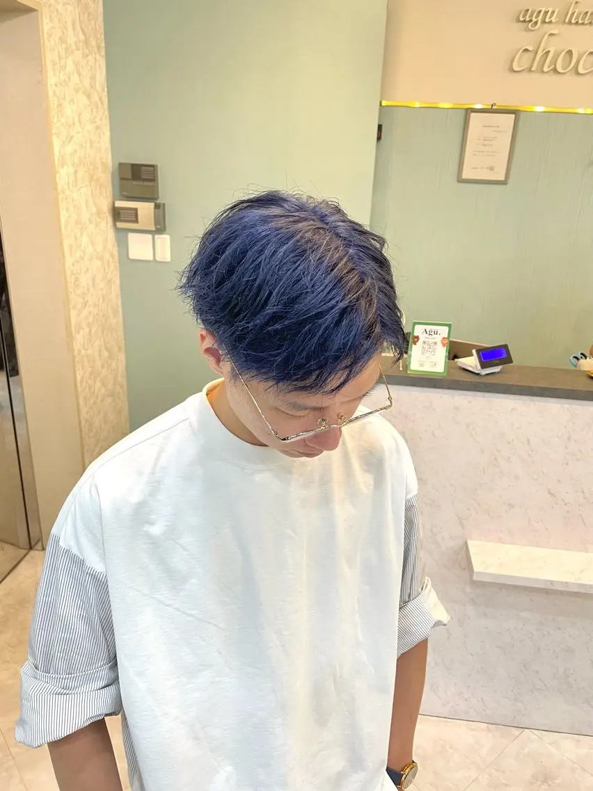 メンズ カット ヘアカラー 亀川蓮 Agu hairのヘアスタイル