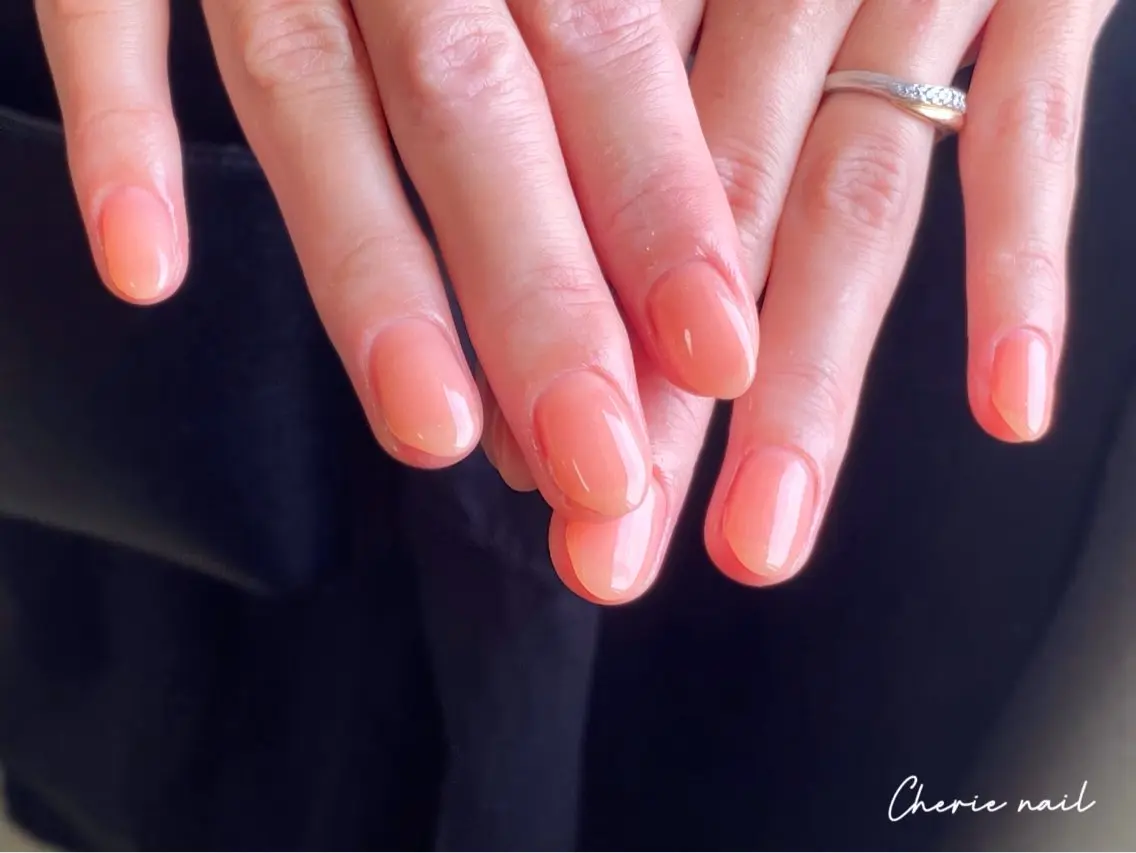 ネイル ジェルネイル オフィスネイル ワンカラーネイル ピンク ハンドネイル Cherienail yunaのネイルデザイン
