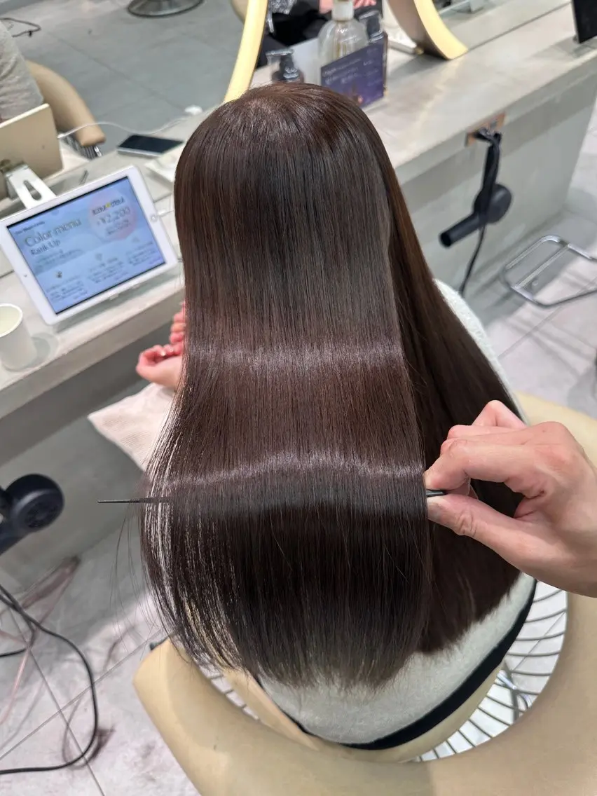 ロング カット 縮毛矯正 トリートメント 《髪質改善✖️オリー ブ🧸》小嶋拓也のヘアスタイル