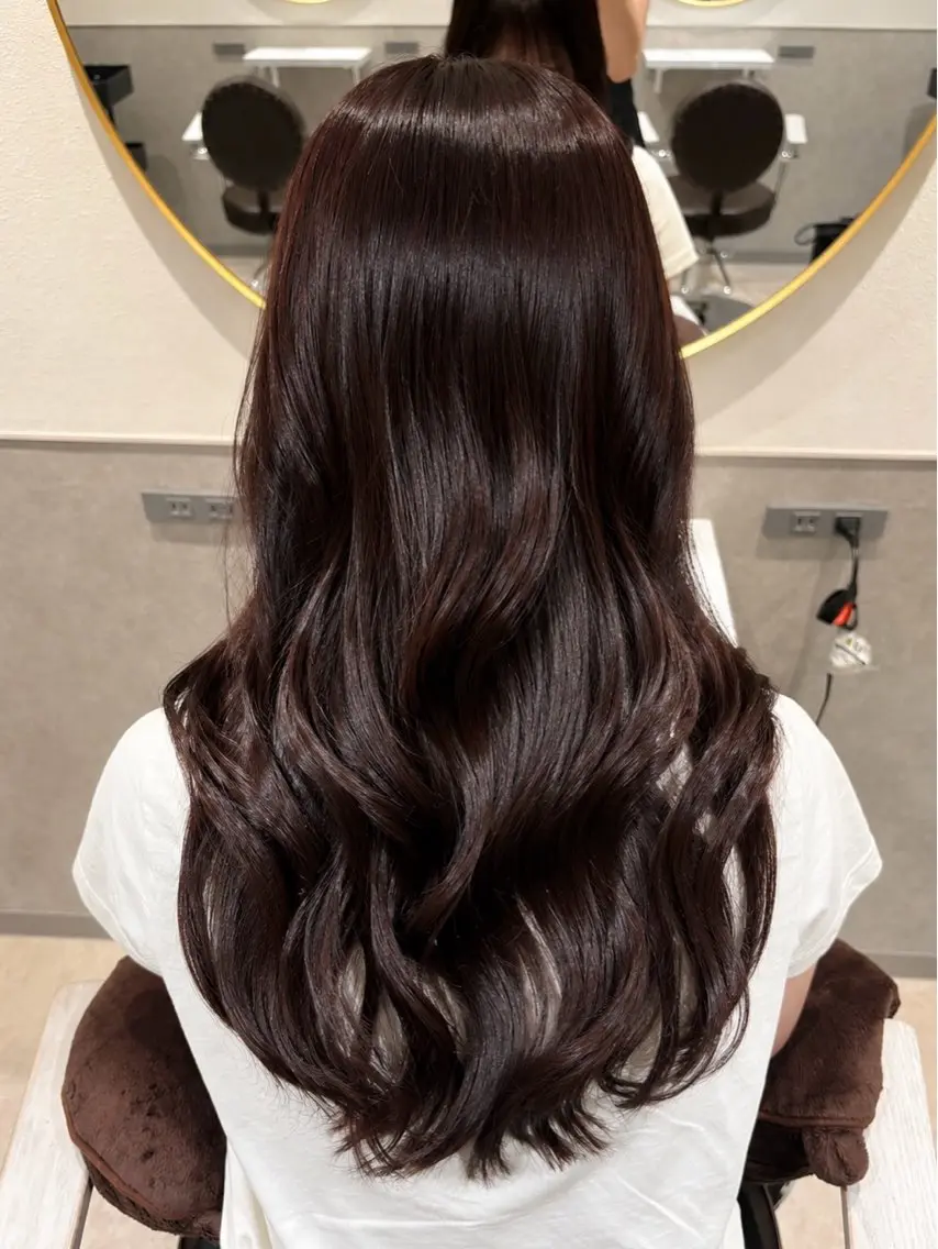 セミロング カット ヘアカラー トリートメント 飯泉ゆうか/銀座/ 髪質改善のヘアスタイル