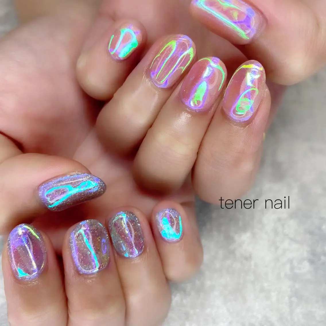 ネイル 氷ネイル・うるうるネイル テネルネイル tener nailのネイルデザイン